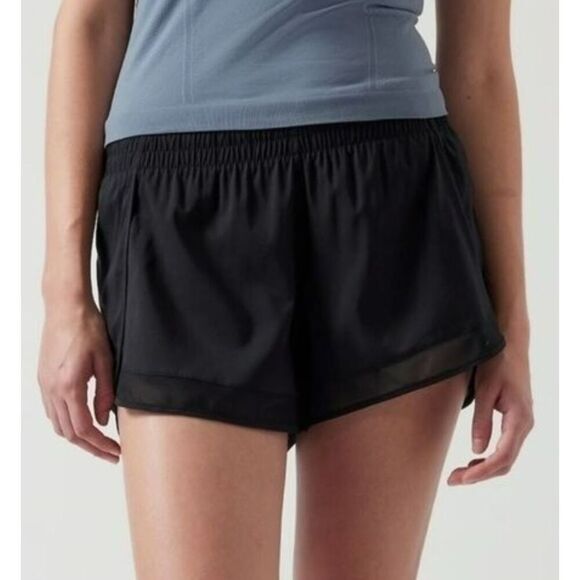 Athleta Mesh Racer black RUNNING 4” SHORTS size XS - Picture 1 of 8